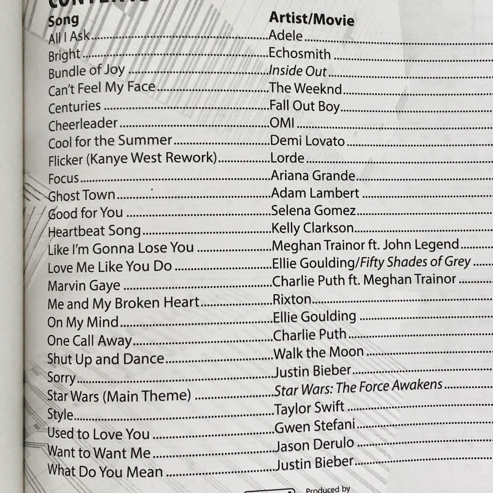 Easy Piano, 2016,‎ Greatest Pop And Movie Hits, Piano Book, 108 Pages - Picture 6 of 9